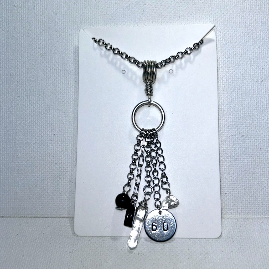 Artisan Handmade 60th Birthday Milestone Necklace Gift Modern Contemporary Boho